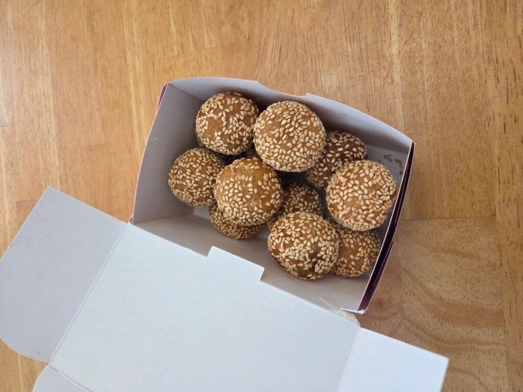 Sesame Balls Chinese dessert crispy outside soft red bean filling