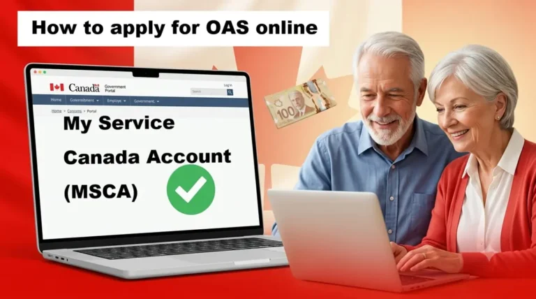 Canadian Old Age Security OAS pension online application step by step guide via MSCA account