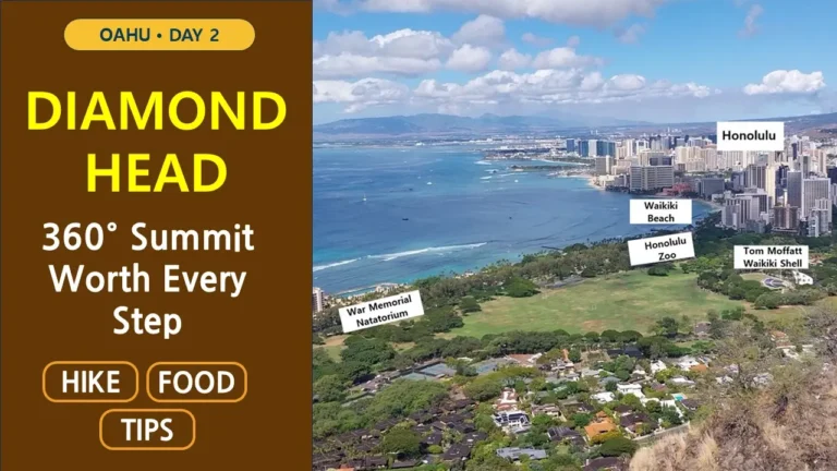 Oahu Hawaii Day 2 Diamond Head hike essential tips parking information and local restaurant guide
