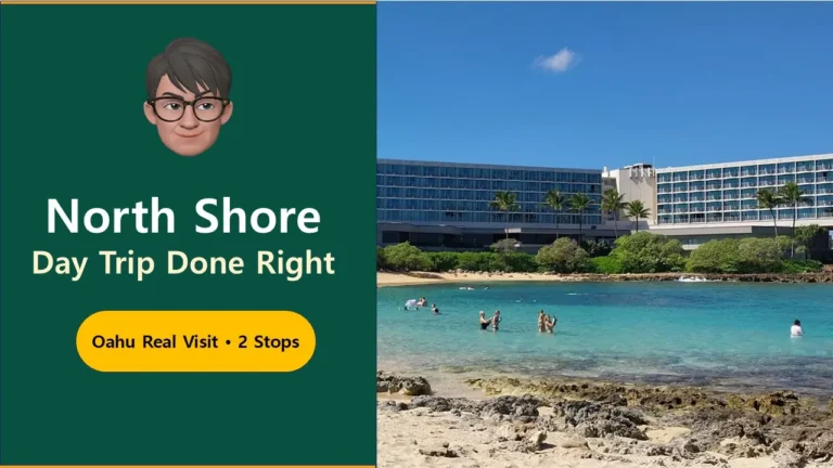 Oahu North Shore day trip itinerary featuring Sunrise Shack tour and Turtle Bay Resort beach guide